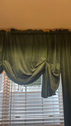 Green velvet curtains
