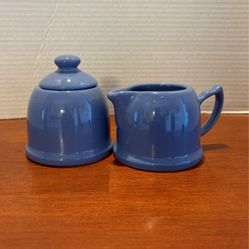 Sky, Blue Creamer And Sugar Not Branded 4“ X 4“ L13