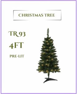 🎄Pre-Lit Artificial Christmas Tree 4Ft, Battery Operated Desktop Xmas Tree with 70 LED 210 Branch Tips Mini Christmas Tree Decoration Indoor Outdoor(