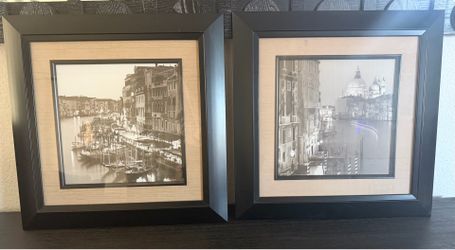 Black and White Framed Photos of The Grand Canal in Venice Italy