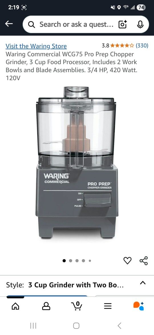 waring pro chopper grinder