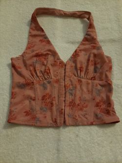 Floral Halter Corset Crop Top
