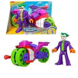 Imaginext DC Super Friends The Joker XL Figure and Laff Cycle Vehicle Set for Kids, 10-inches
