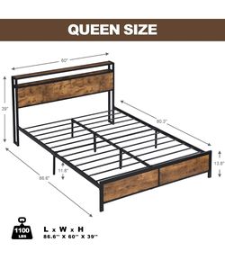 Queen bed frame. Already assembled. Two pieces