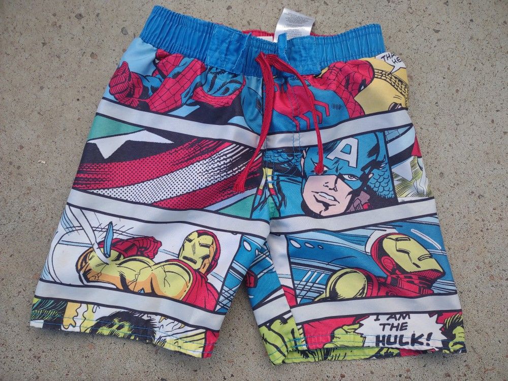 Boys Children Toddlers Size 4 Marvel Comic's Super Heroes Swimming Trunks Shorts