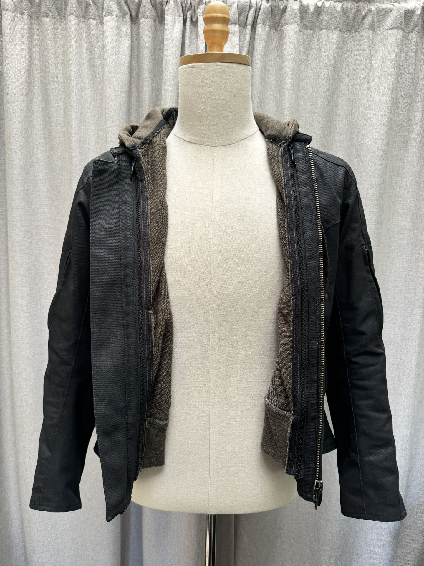 Women’s Small Motorcycle Jacket With Removable Hoodie