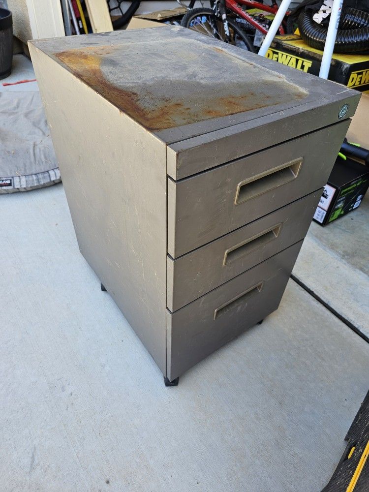 3-Drawer Rolling Pedestal File Cabinet