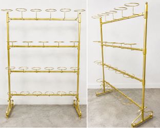 Gold Metal Multi-Tier Floral Display Stand