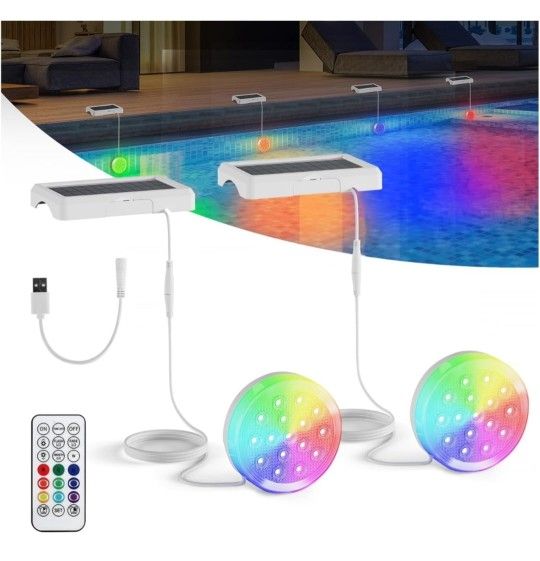 QOLNBY 2-in-1 Solar Pool Lights