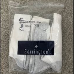 4 New Pairs Mens White Heavyweight Crew Socks