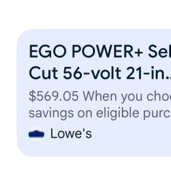 Ego Power Lawn Mower New