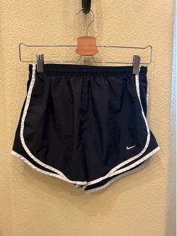 Nike Black Running Shorts with White Trim Lined Athletic Shorts Size Medium