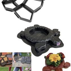 Concrete Molds Stepping Stone Paver Walk Way Tortoise Planter Mold Yard Garden