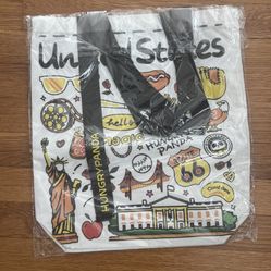 Hungry Panda Canvas Tote Bag United States Shopping Bag White House America