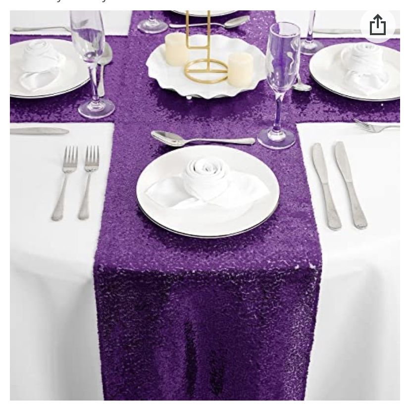 Purple Sequin Table Runner 