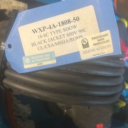 Carol WXP-4A-1808-50, 18 Awg 8 Conductor Portable Cord 600V 50 Ft. Bk  18-8C Wire