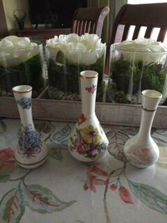 Fine bone china vases.