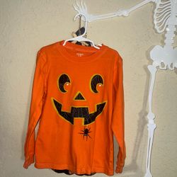 Orange Halloween Shirt Kids sz 8