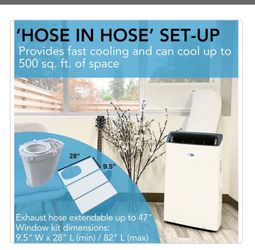 Whynter Nex 10,000 (DOE) BTU Inverter Portable Air Conditioner Cools 500 sq. ft. with Dehumidifier, and Wifi Enabled in White