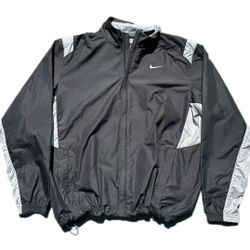 Vintage Grey Tag Nike Windbreaker Jacket Full Zip Black Gray Size XL
