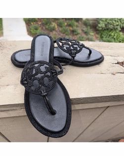 New story Burch 9.5 sandals crystal bling black sandals