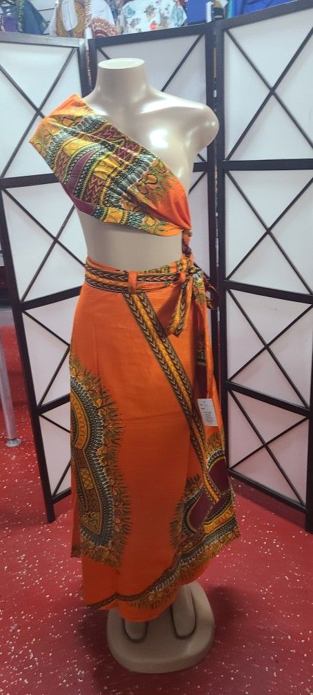 African wrap around dashiki skirt