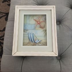White 3 D Ocean View Picture Frame 