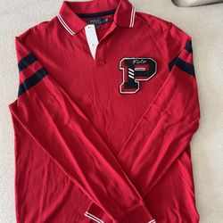 Polo Ralph Lauren Red colar Polo Size Large  Long Sleeve 