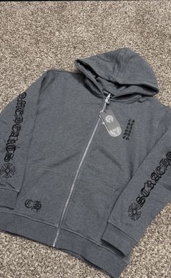 grey chrome hearts zip