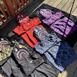 Bape Shark Zip Up Hoodies • 5 Colors Available 