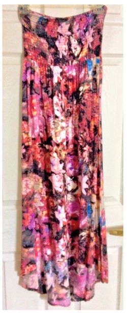 Long dress JEANS BY BUFFALO MULTICOLOR STRAPPLES SZ M 100% rayon