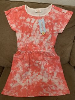 Cat & Jack Coral Tie Dye Dress 