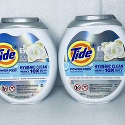 lot of 2 new - tide power pods hygienic clean heavy 10x duty, 96 count total