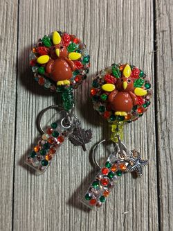 Thanksgiving Turkey Rhinestone Badge Reels