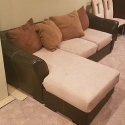 Leather And Suede Sofa Sectional