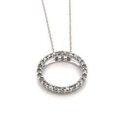 10kt White Gold Round Diamond 18” Pendant & Necklace .36ctw 1.45grams 147929 1