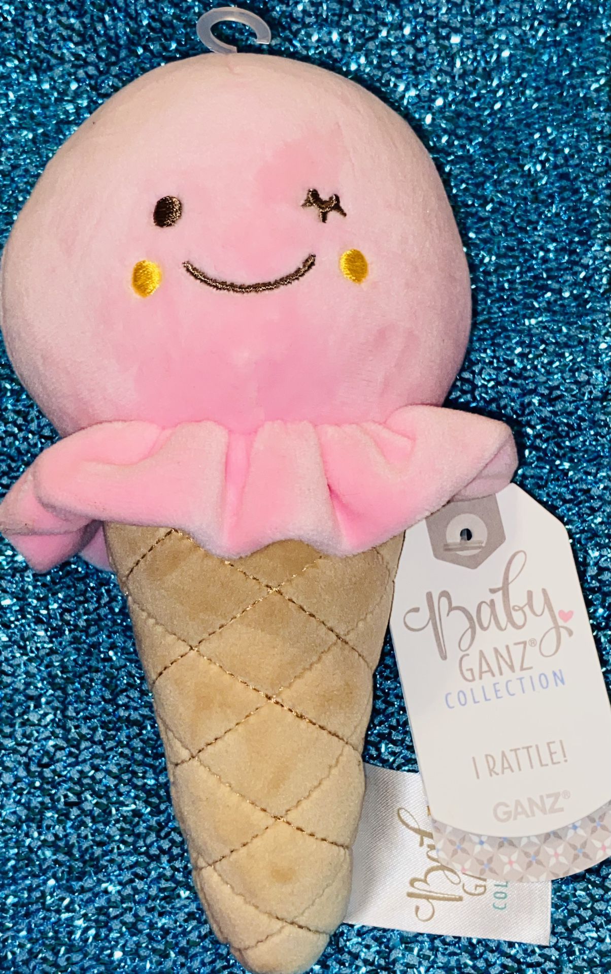 🌸🍼💕🎀🍦✨BABY GANZ COLLECTION! 1 RATTLE SWEET TREATS RATTLE (ICE CREAM)💕🍦🌸🍼🎀✨
