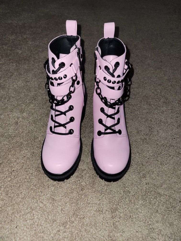 Blackcraft Cult Pink Lilth Pentagram Boots