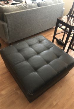 Leather ottoman