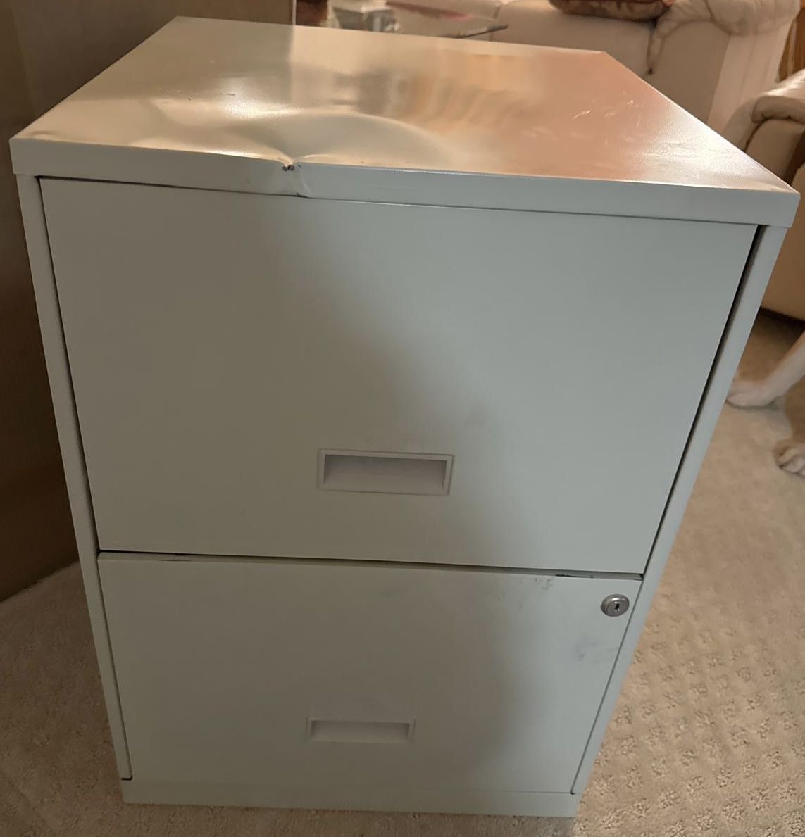 Metal 2-Drawer Filing Cabinet – 24.5” Tall