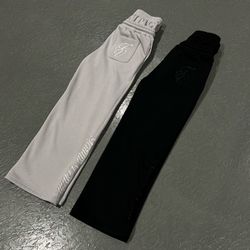 Bundle-Black And Grey Double Waistband Sweatpants 