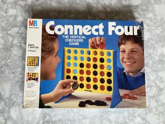 Milton Bradley Vintage 1990 Connect Four + Free Checker Board (2 In 1 Game)