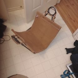 Wood Holder With Leather Wrap 