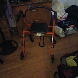 drive brand walker with dual brakes and seat