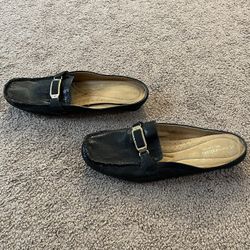 Women's Naturalizer Black Snake Skin GEORGETTE Slip-On Loafer Flats w/ Buckle