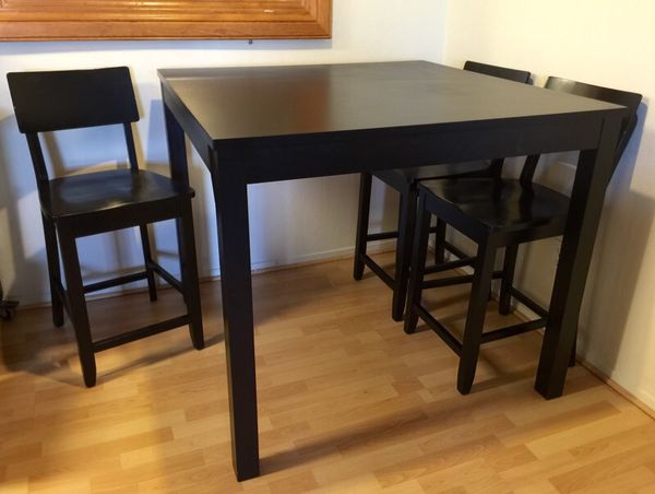 Ikea Bjursta Bar Table 4 Chairs 43 1 4x43 1 4 Square For Sale