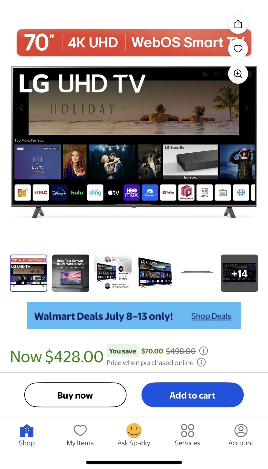 70inch LG SMART TV