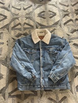 Levis Sherpa Denim Jacket Vintage Mens Size Large 