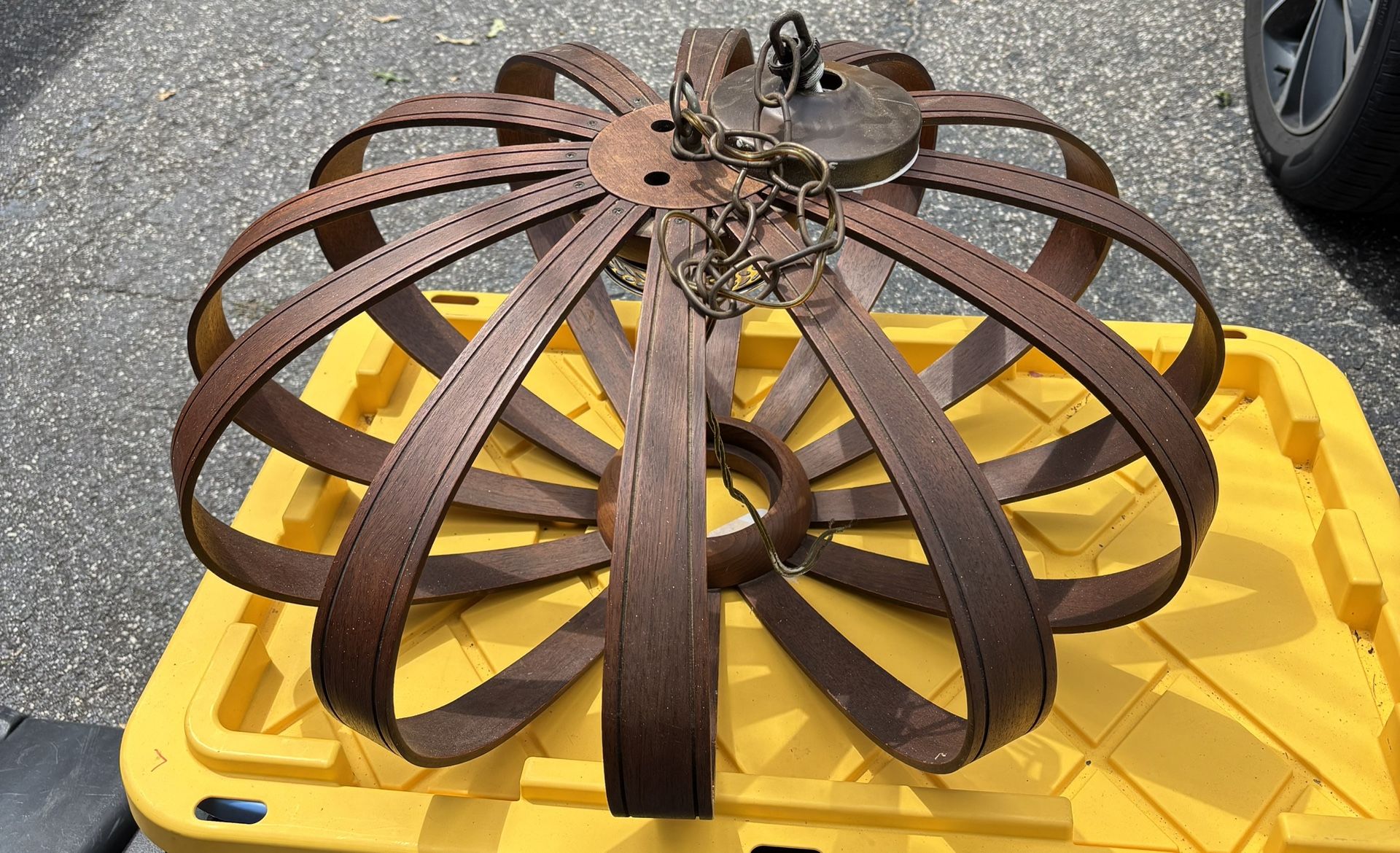 Antique Wooden Light Fixture 