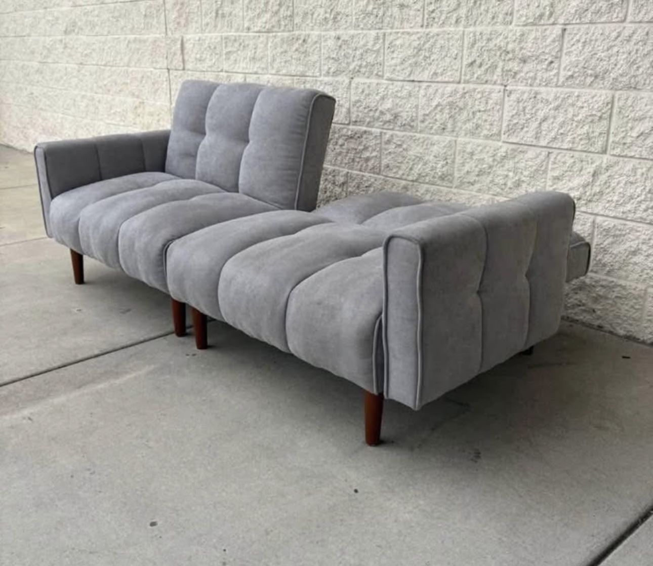 Futon Couch With Pull Out Bed Gray Sofa 